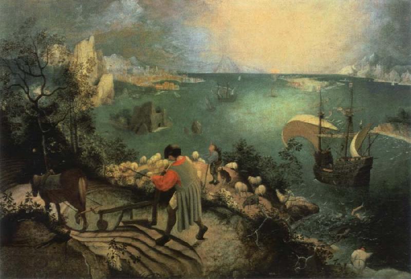 BRUEGEL, Pieter the Elder landscape with the fall of lcarus oil painting picture